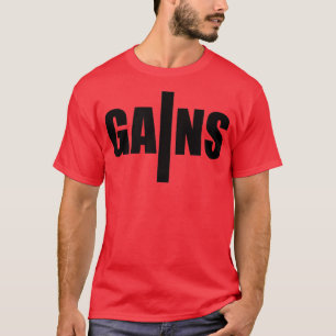 T-shirt Mens GAINS Gym Fitness Workout Bodybuilding Motiva