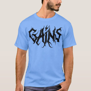 T-shirt Mens GAINS Gym Fitness Workout Bodybuilding Motiva