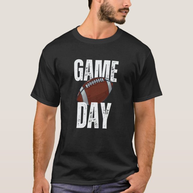 T-shirt Mens Game Day Football Fantasy Rugby Ball Soccer (Devant)