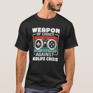T-shirt Mens Gamers En Crise De Midlife Jouer Vidéogames T