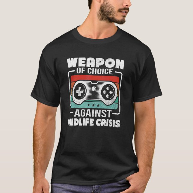 T-shirt Mens Gamers En Crise De Midlife Jouer Vidéogames T (Devant)