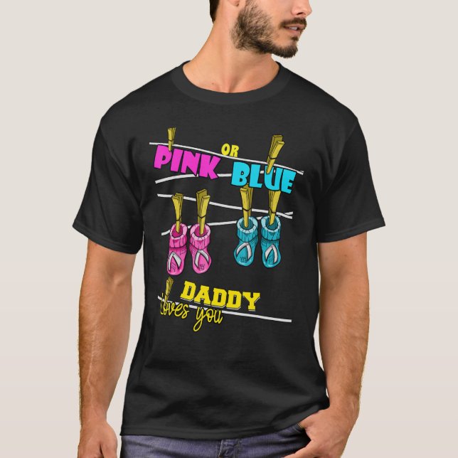 T-shirt Mens Gender Reveal Party Baby Shower Daddy Pinknes (Devant)