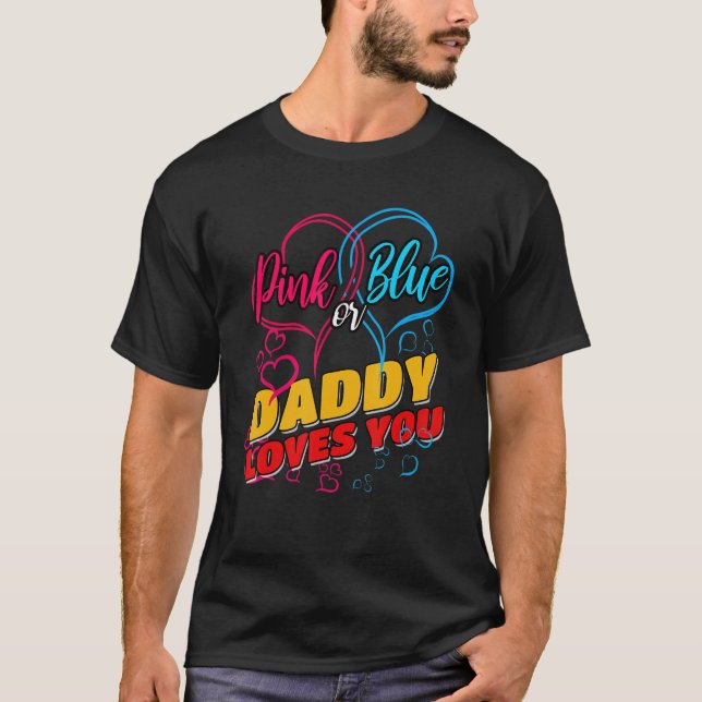 T-shirt Mens Gender Reveal Party Baby Shower Daddy Pinknes (Devant)