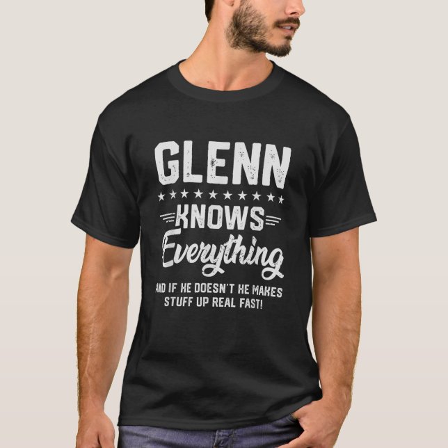 T-shirt Mens Glenn Sait Tout Ce Drôle Nom Personnaliser (Devant)