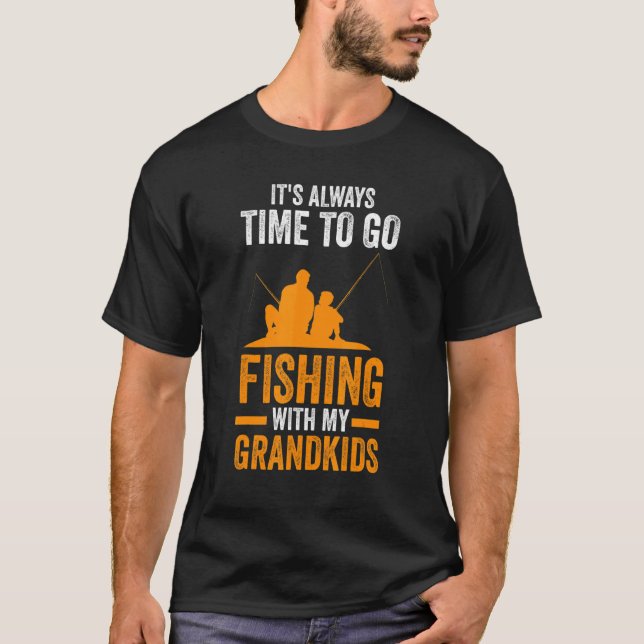 T-shirt Mens Go fishing with my grandkids Fishing (Devant)