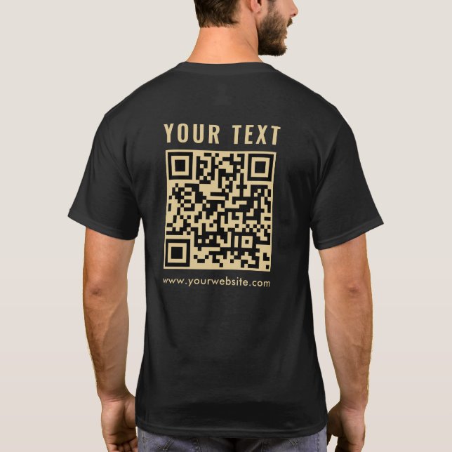 T-shirt Mens Gold Scan Me QR Code double face impression (Dos)
