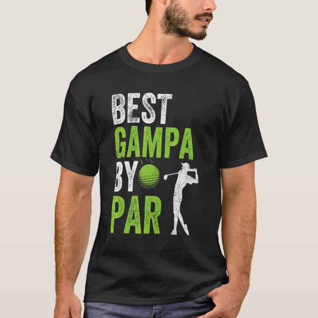 T-shirt Mens Golf Best Gampa By Par Daddy Golfer Père (Devant)