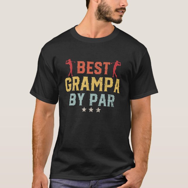 T-shirt Mens Golf Best Grampa By Par Daddy Golfer Père (Devant)