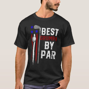 T-shirt Mens Golf Best Grumpa By Par Grand-pa Golf Drapeau