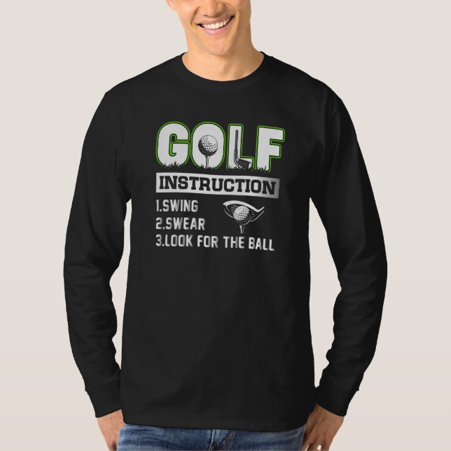 T-shirt Mens Golf Instruction Swing Swear Look for the Bal (Devant)
