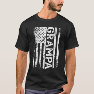 T-shirt Mens Grampa US Vintage Drapeau Américain Pour Papa
