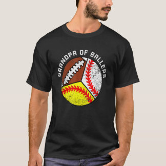 T-shirt Mens Grand-Père De Ballers Baseball Softball Footb