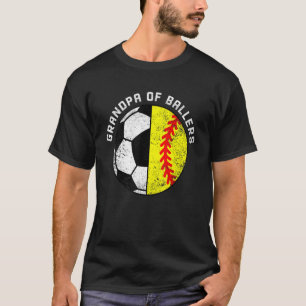 T-shirt Mens Grand-Père De Ballers Football Softball Grand