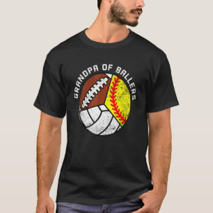 T-shirt Mens Grand-Père De Ballers Softball Volleyball Foo