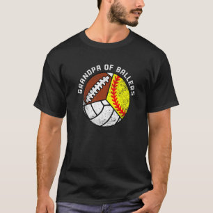 T-shirt Mens Grand-Père De Ballers Softball Volleyball Foo