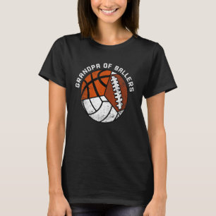 T-shirt Mens Grand-Père De Ballers Volley-Basket-Ball Fo