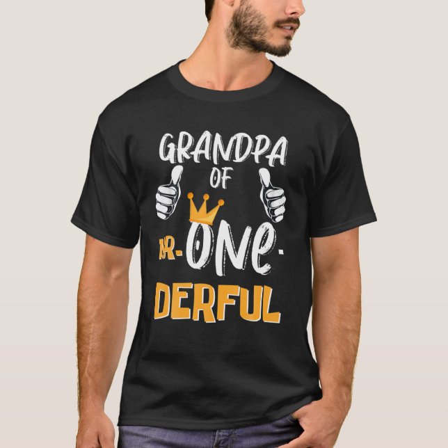 T-shirt Mens Grand-Père De M. Onederful 1E Anniversaire Pr (Devant)