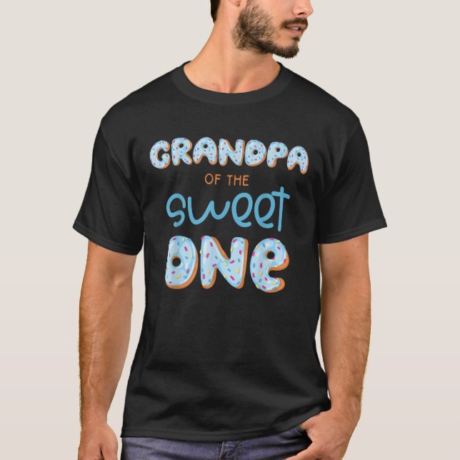T-shirt Mens Grand-père de Sweet One Donut Boy 1er Anniver (Devant)