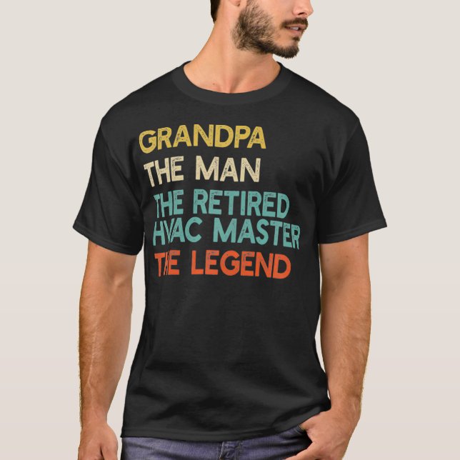 T-shirt Mens Grand-père L'homme La retraite HVAC Master Le (Devant)