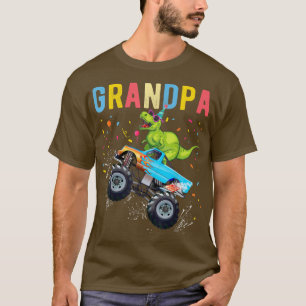 T-shirt Mens Grand-père TRex Dinosaur Monster truck Birthd