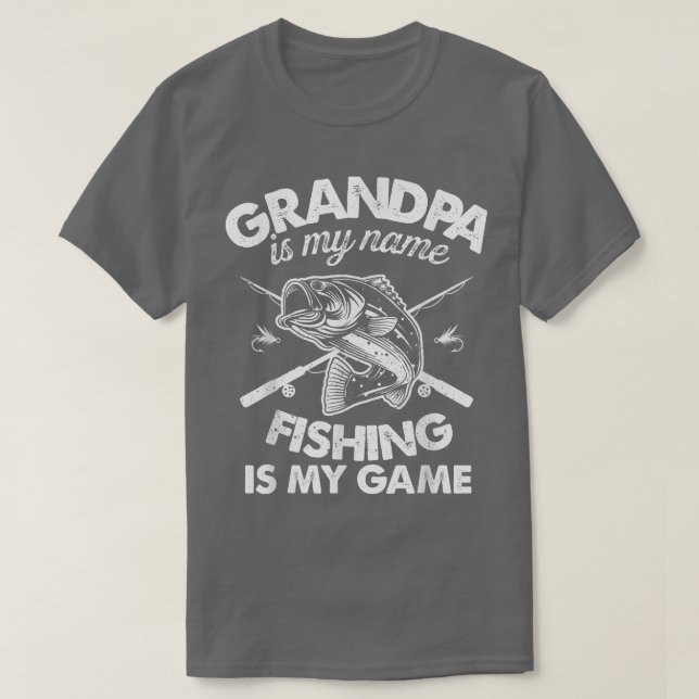 T-shirt Mens Grandpa Fishing Grandpa Est Mon Nom Pêche Est (Design devant)