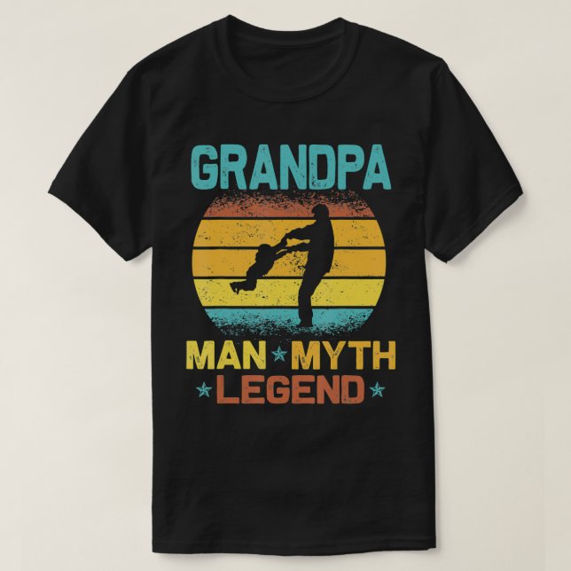 T-shirt Mens Grandpa L'Homme Le Mythe La Légende Cadeau Po (Design devant)