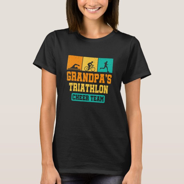 T-shirt Mens Grandpas Triathlon Cheer Team Triathlon Triat (Devant)