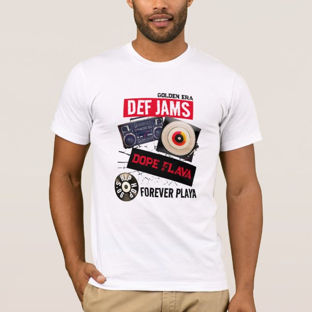 T-SHIRT MENS GRAPHIQUES DE L'HIP HOP DEF JAMS FOREVER PLAY (Devant)
