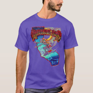 T-shirt Mens Grateful Dead Surfing California Skeleton Vin