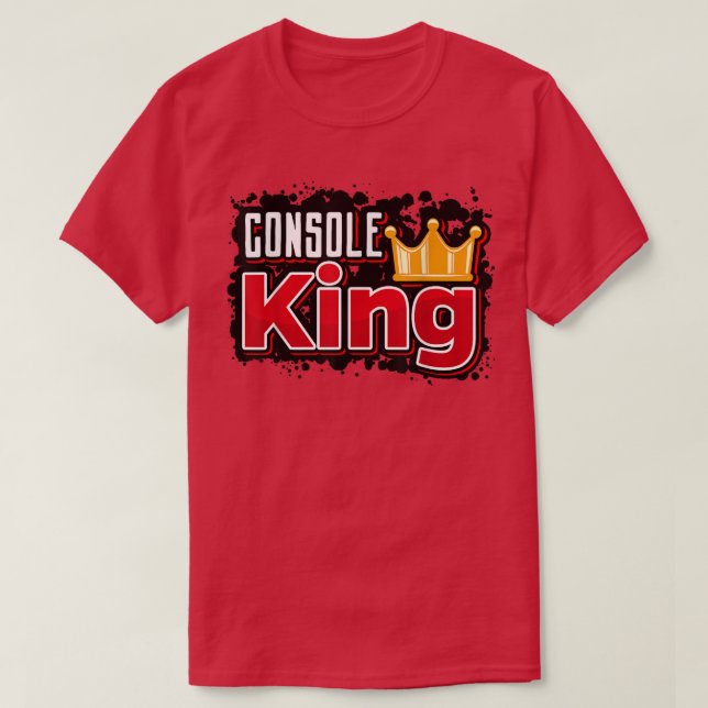T-shirt Mens Great Console King Gamer, instruction Jeu Vid (Design devant)