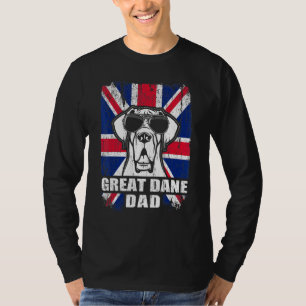 T-shirt Mens Great Dane Papa Cool Uk Drapeau Vintage Retro