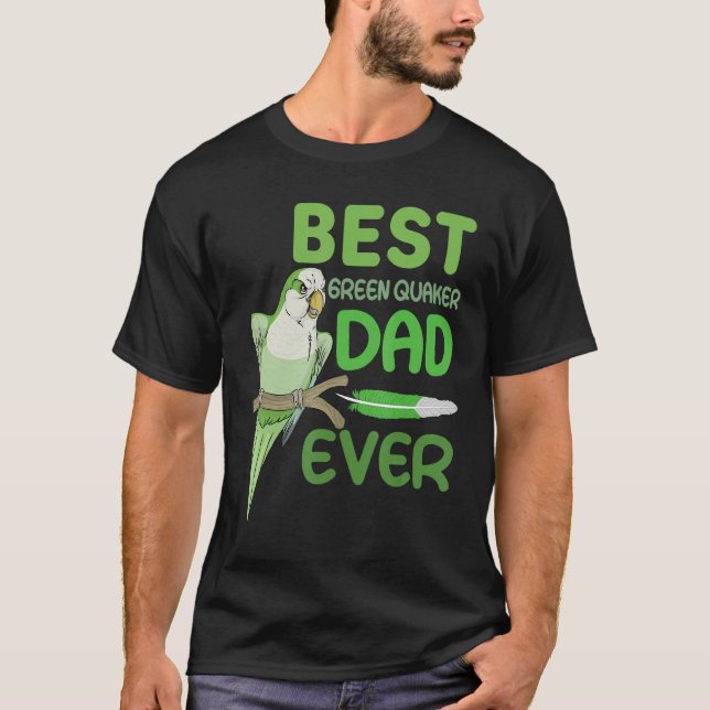 T-shirt Mens Green Quaker Dad Monk Parakeet Best Green Qua (Devant)