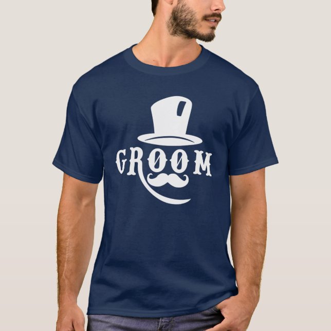 T-shirt Mens Groom Hat Cute Engagement Wedding Bachelor Pa (Devant)