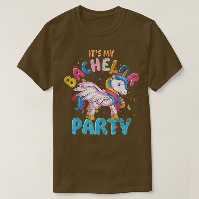 T-shirt Mens Groom Son Bachelor Party Unicorn Funny Bac (Design devant)