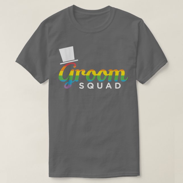 T-shirt Mens Groom Squad LGBT Gay Bachelor Party  (Design devant)