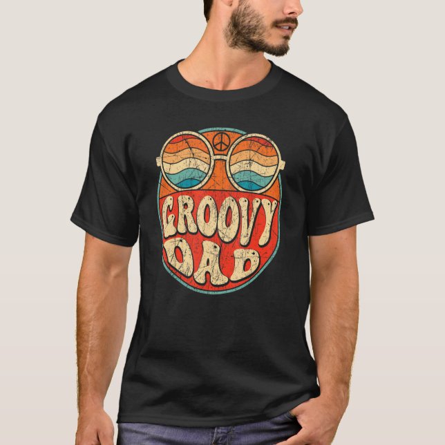 T-shirt Mens Groovy Dad 70s Aesthetic Nostalgia 1970's Ret (Devant)