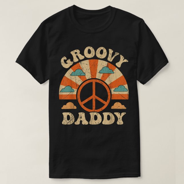 T-shirt Mens Groovy Daddy 70s Aesthetic Nostalgia 1970's R (Design devant)