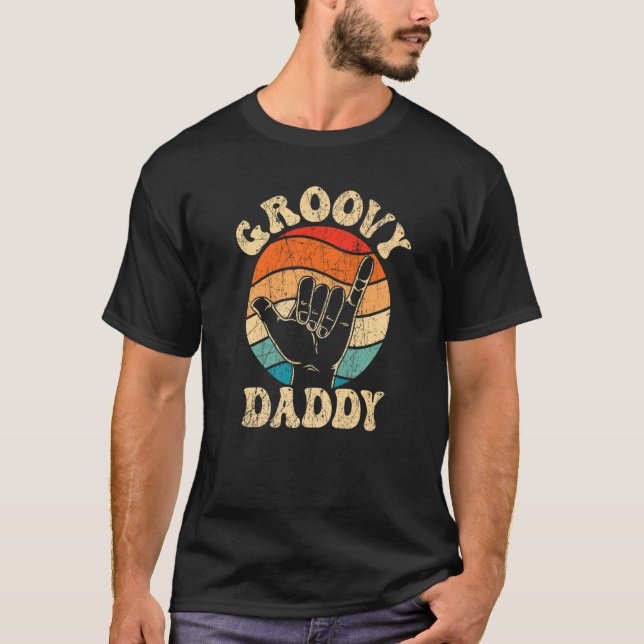 T-shirt Mens Groovy Daddy 70s Aesthetic Nostalgia 1970's R (Devant)