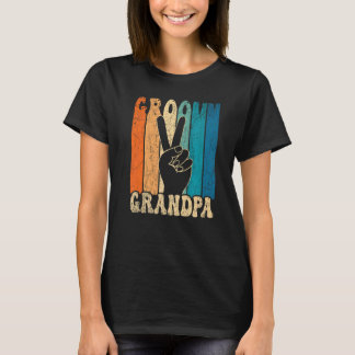 T-shirt Mens Groovy Grandpa 70s Aesthetic Nostalgia 1970's