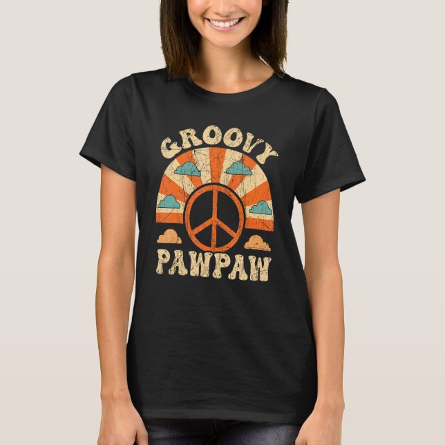 T-shirt Mens Groovy Pawpaw 70s Aesthetic Nostalgia 1970's  (Devant)