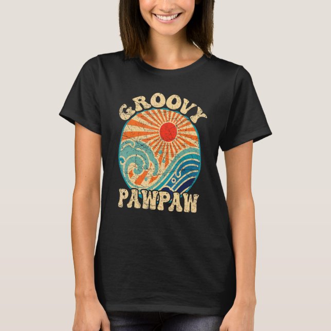 T-shirt Mens Groovy Pawpaw 70s Aesthetic Nostalgia 1970's  (Devant)