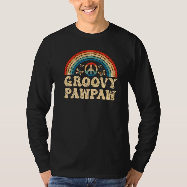 T-shirt Mens Groovy Pawpaw 70s Aesthetic Nostalgia 1970's  (Devant)
