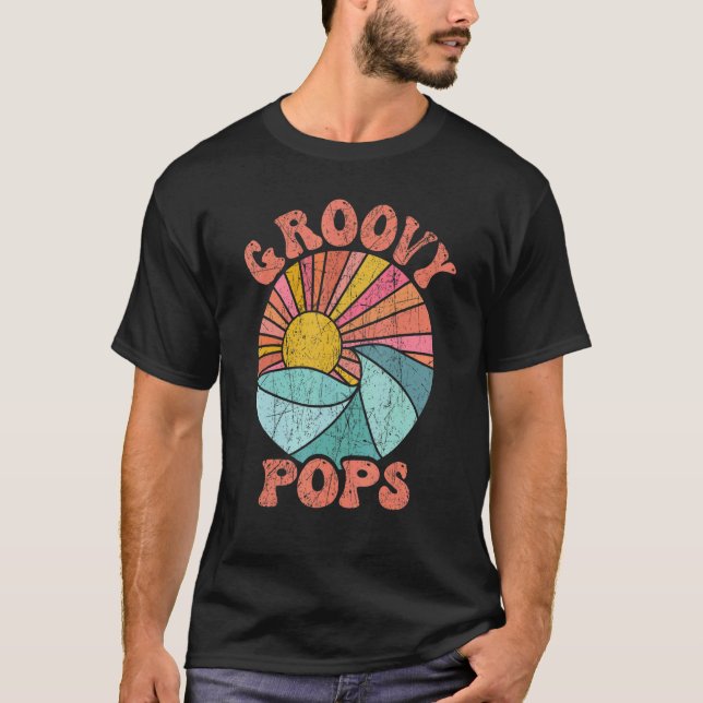T-shirt Mens Groovy Pops 70s Aesthetic Nostalgia 1970's Re (Devant)