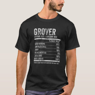 T-shirt Mens Grover Nutrition Nom personnalisé Nom amusan