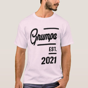 T-shirt Mens Grumpa Est. 2021 Cadeau grand-père