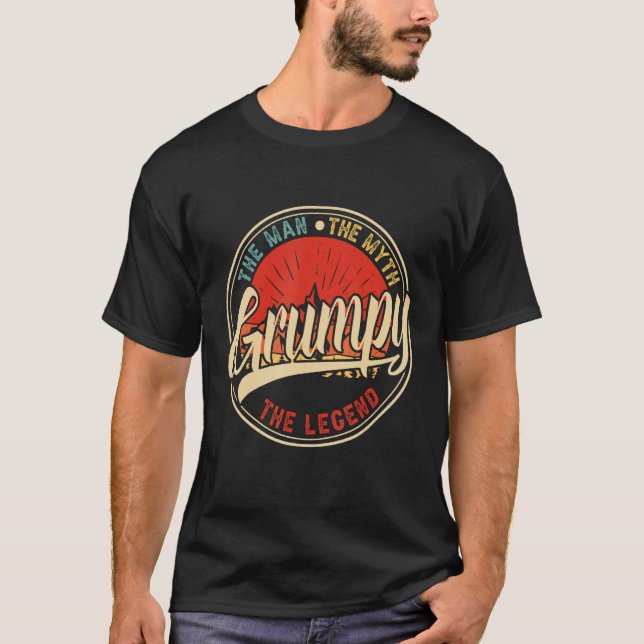 T-shirt Mens Grumpy The Man The Myth The Legend Funny Fath (Devant)
