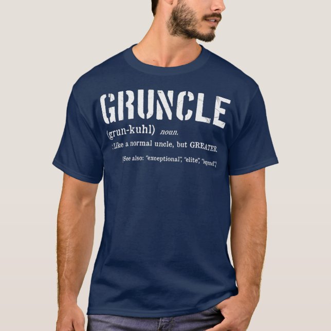 T-shirt Mens Gruncle Définition Meilleur Oncle Jamais Don (Devant)
