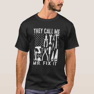 T-shirt Mens Handyman Papa On M'Appelle M. Fix It Réparate