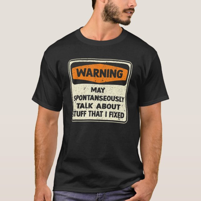 T-shirt Mens Handyman Stuff qui est fixe mécanicien (Devant)