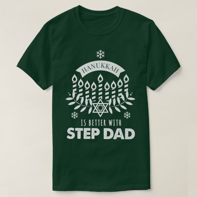 T-shirt Mens Hanoukka est mieux avec Step Papa correspond  (Design devant)